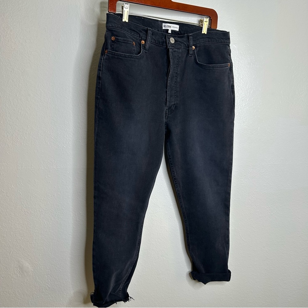 Re/Done Women's Straight Leg Jeans in Black - Picture 5 of 15